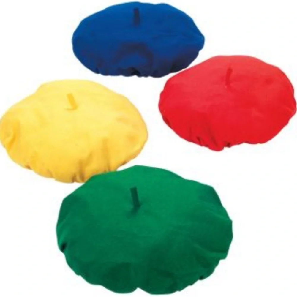 Beret style felt hats red green blue yellow lot of 35 Paris Olympics one size